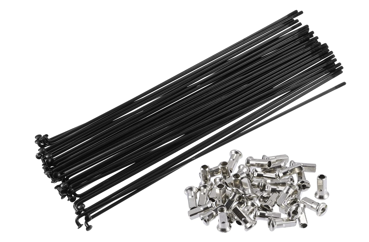 40pcs Carbon Steel Spokes 12G Bike Spoke 219mm Length with Nipples for Freerider 19" Moto tire